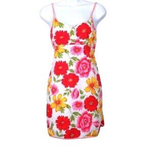 Tommy Hilfiger Women's  Baby Doll Tunic Top/ Mini Dress Red, White & Yellow M